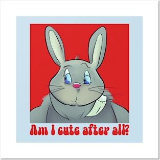 Funny chubby rabbit. Posters and Art